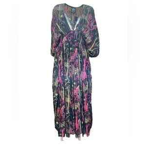 Any Old Iron Elegant Black and Pink Floral Dress